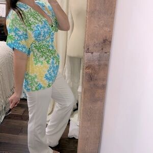 Lilly Pulitzer cotton blend floral top size xsmall